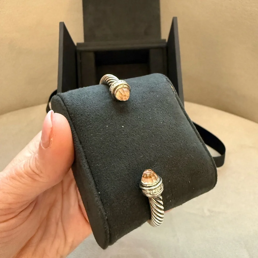 Authentic David Yurman 5mm Cable Morganite Bracelet, with receipt! - Picture 2 of 9